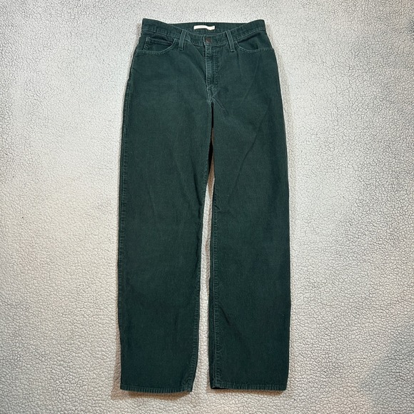 Levi's Pants - Levis‎ 94' Baggy Corduory Pants Womens Size 29 Forest Green Relaxed Fit